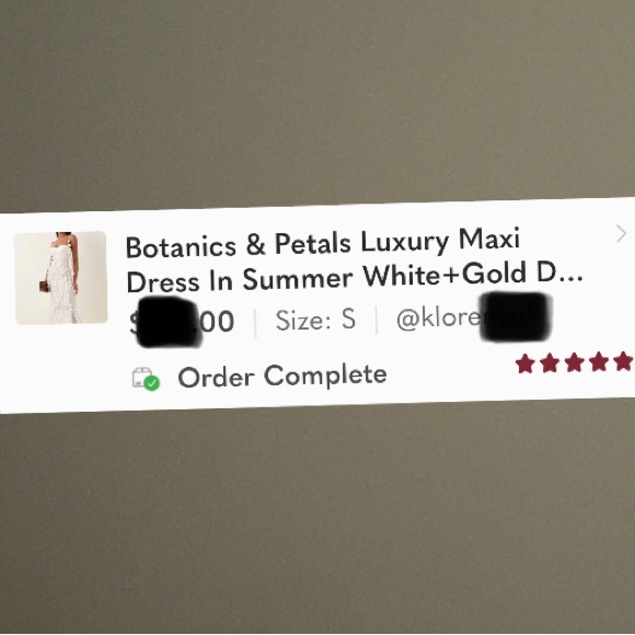 Botanics & Petals Luxury Maxi Dress In Summer White+Gold Droplets+Drop Petals - Picture 14 of 16